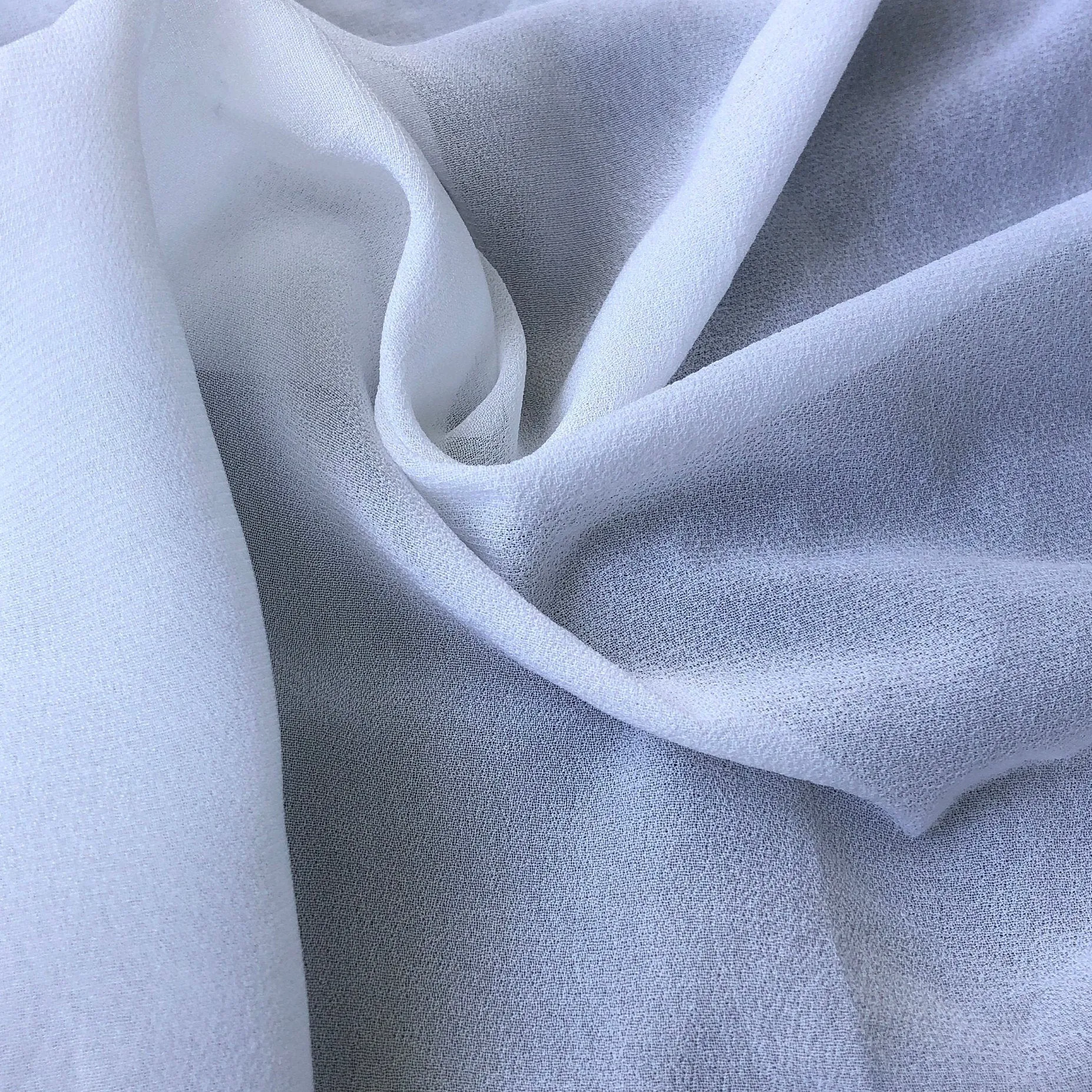 54" 100% Rayon Chiffon Optic White Sheer Light Woven Fabric By the Yard