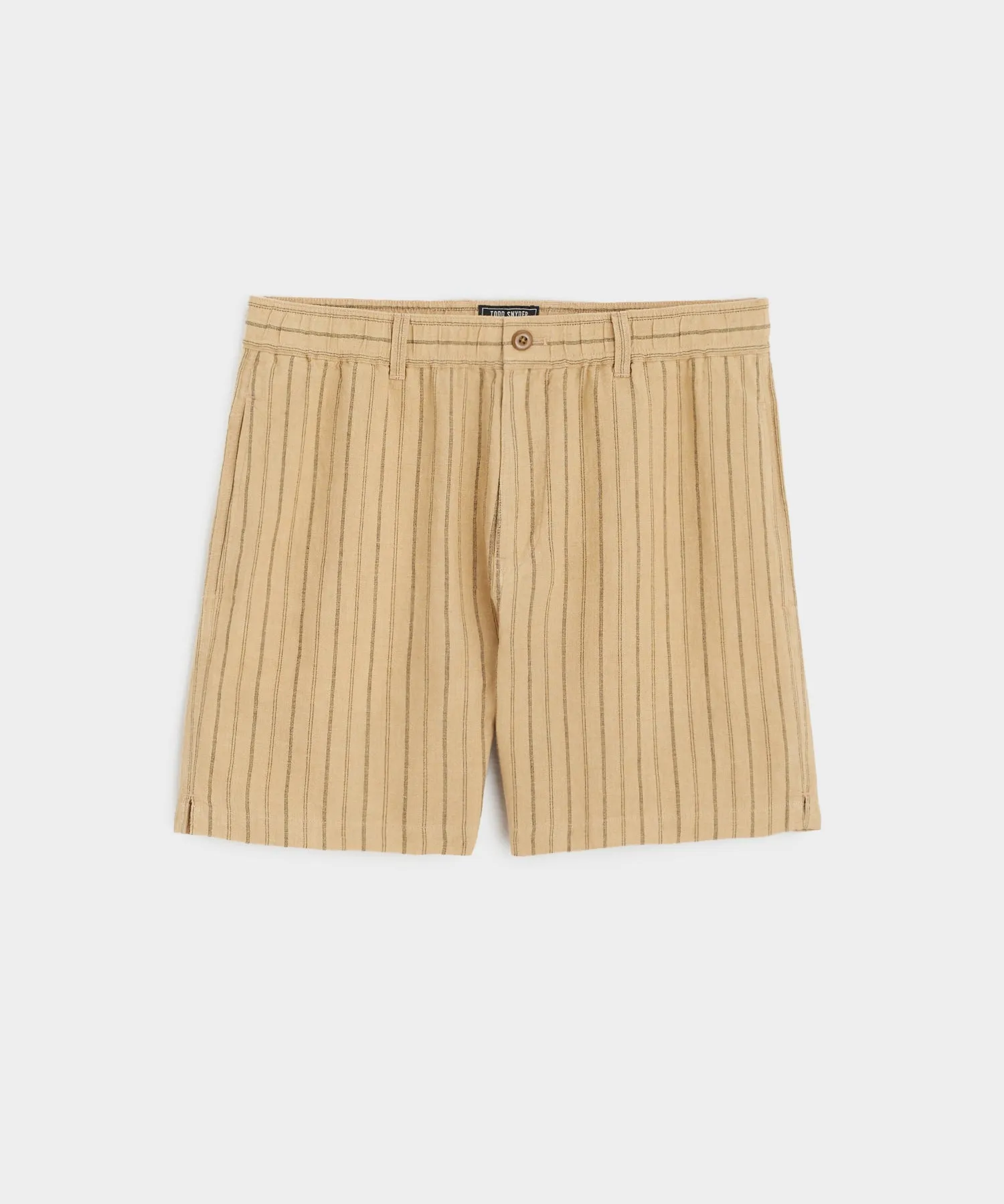 5" Linen Beachcomber Short in Khaki Stripe