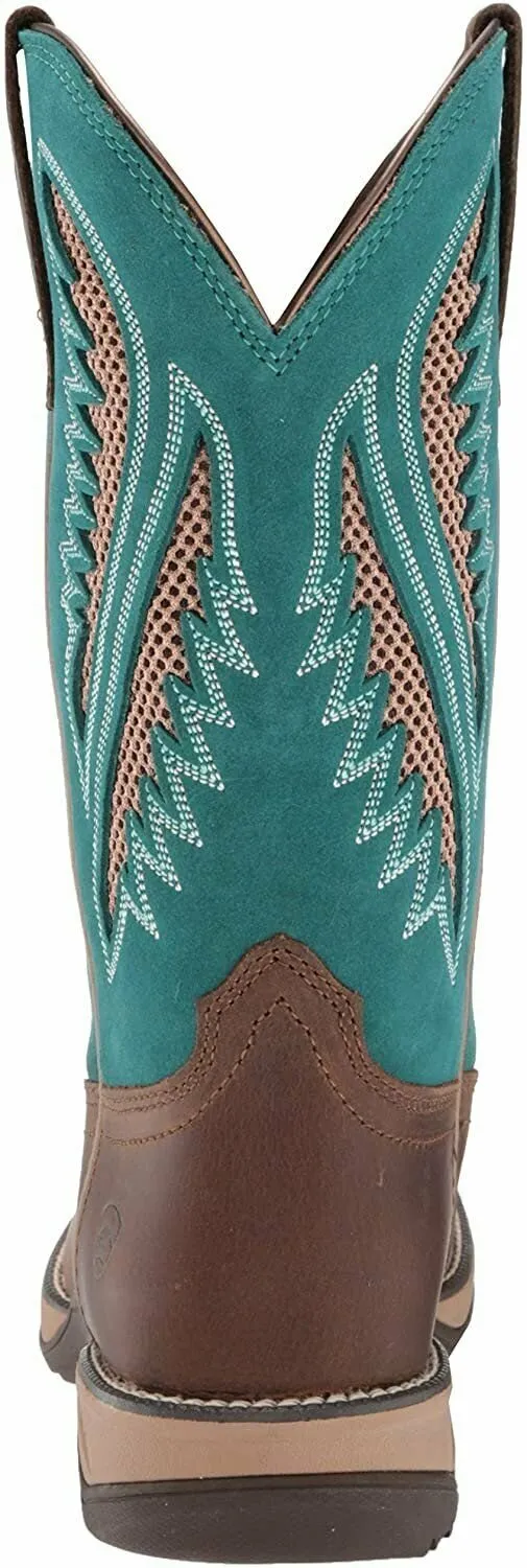 Ariat Women's Anthem Venttek Western Boot, Chocolate Chip/Turquoise