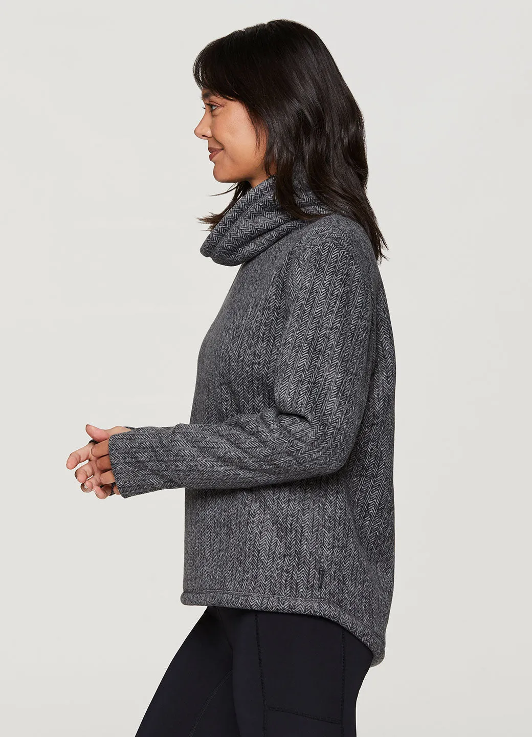 Aurora Sherpa Lined Herringbone Sweatshirt