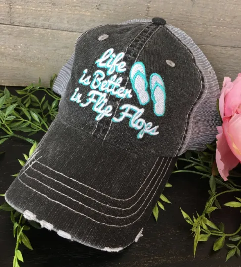 Beach vacation hats Girls weekend Beach hair dont care Beach bum Beach babe Beach please Embroidered distressed  Anchor Shells Sand