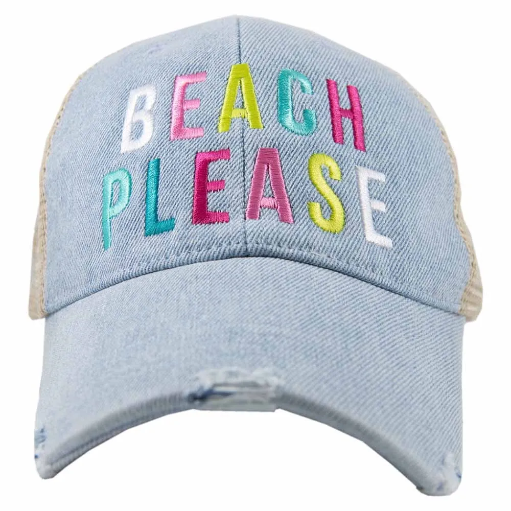 Beach vacation hats Girls weekend Beach hair dont care Beach bum Beach babe Beach please Embroidered distressed  Anchor Shells Sand