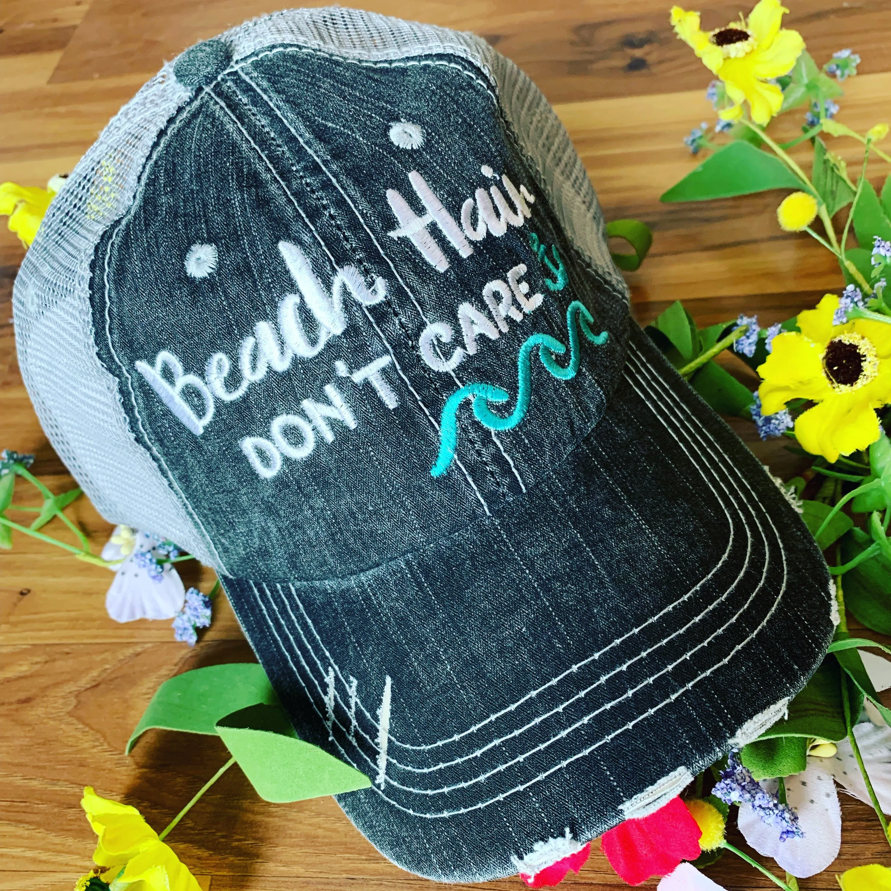 Beach vacation hats Girls weekend Beach hair dont care Beach bum Beach babe Beach please Embroidered distressed  Anchor Shells Sand