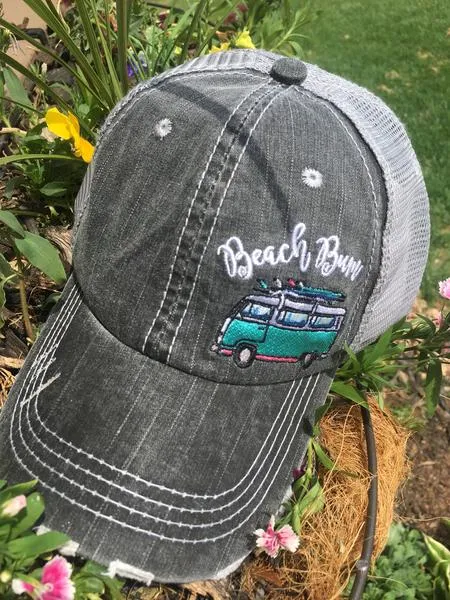 Beach vacation hats Girls weekend Beach hair dont care Beach bum Beach babe Beach please Embroidered distressed  Anchor Shells Sand