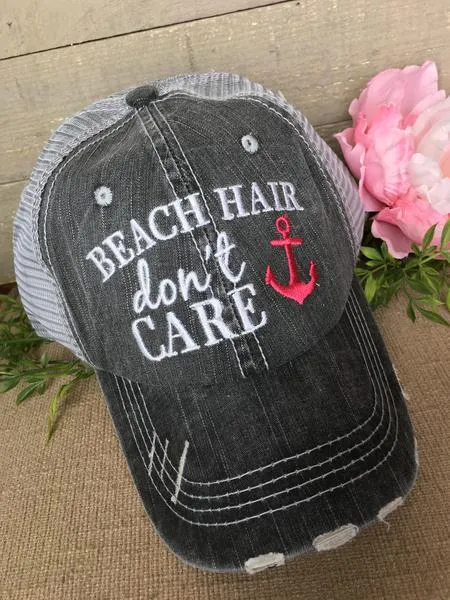 Beach vacation hats Girls weekend Beach hair dont care Beach bum Beach babe Beach please Embroidered distressed  Anchor Shells Sand