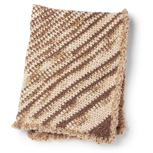 Bernat Fur Trimmed C2C Crochet Blanket