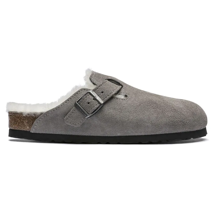 Boston Shearling - The Birkenstock Clog in Stone Coin