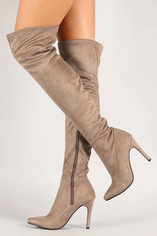 Breckelle Vegan Suede Stiletto Over-The-Knee Boot