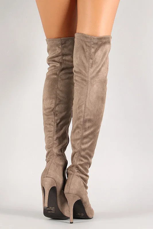 Breckelle Vegan Suede Stiletto Over-The-Knee Boot