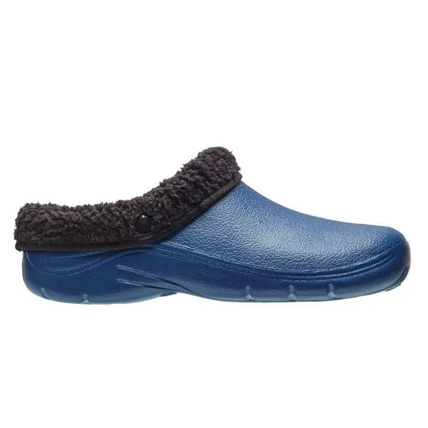 Briers Navy Comfi Fleece Clogs - Size 5