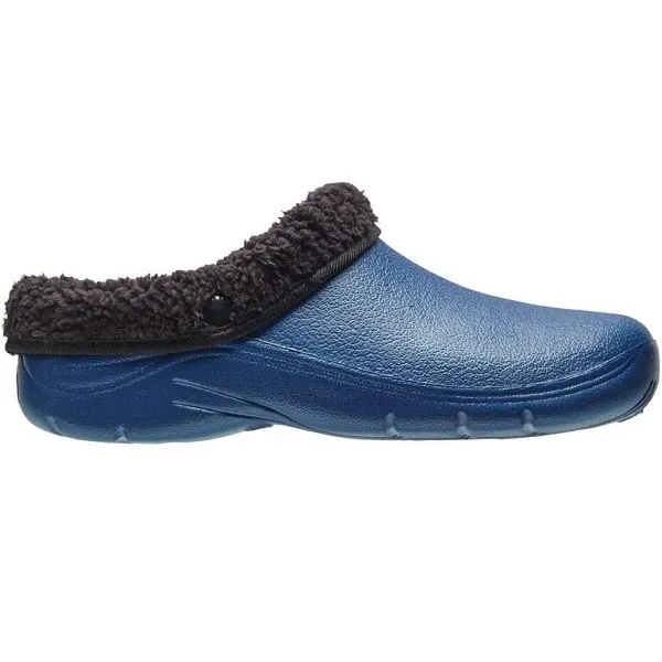 Briers Navy Comfi Fleece Clogs - Size 7