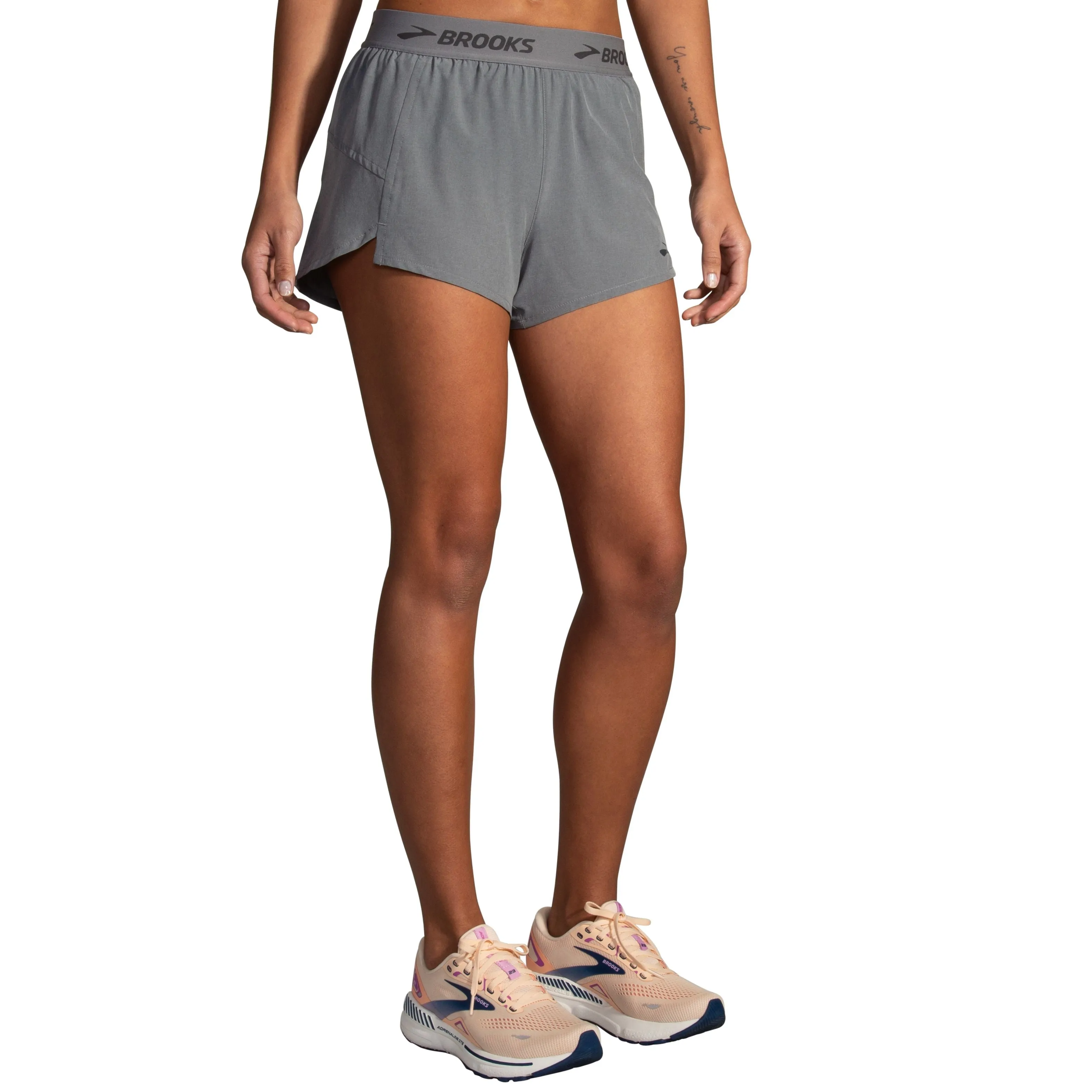 Brooks | Chaser 3" Short | Women's | Heather Charcoal