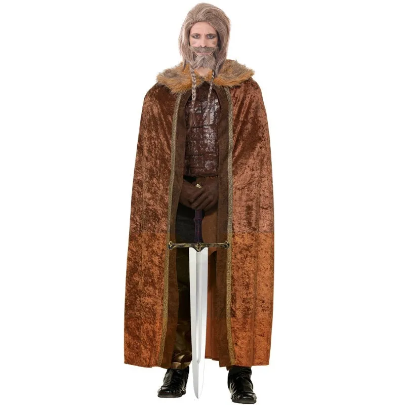 Brown Cape w/ Faux Fur Trim