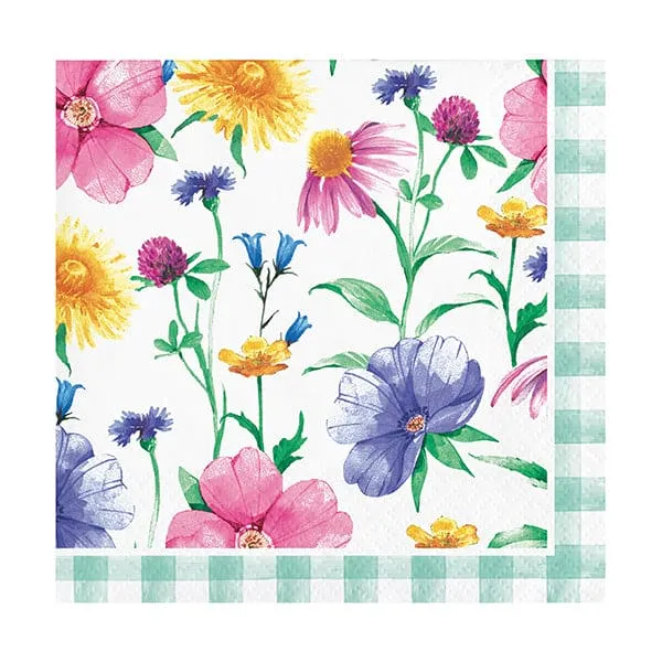 Bunny and Blooms Beverage Napkins 16 Ct