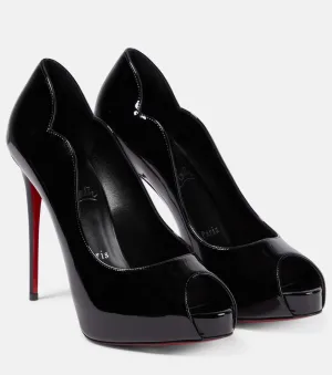 Christian Louboutin patent leather platform shoes, black