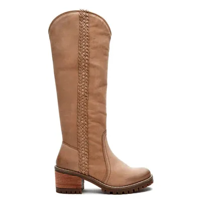 Coconuts Blume Tan Knee-High Utility Boots