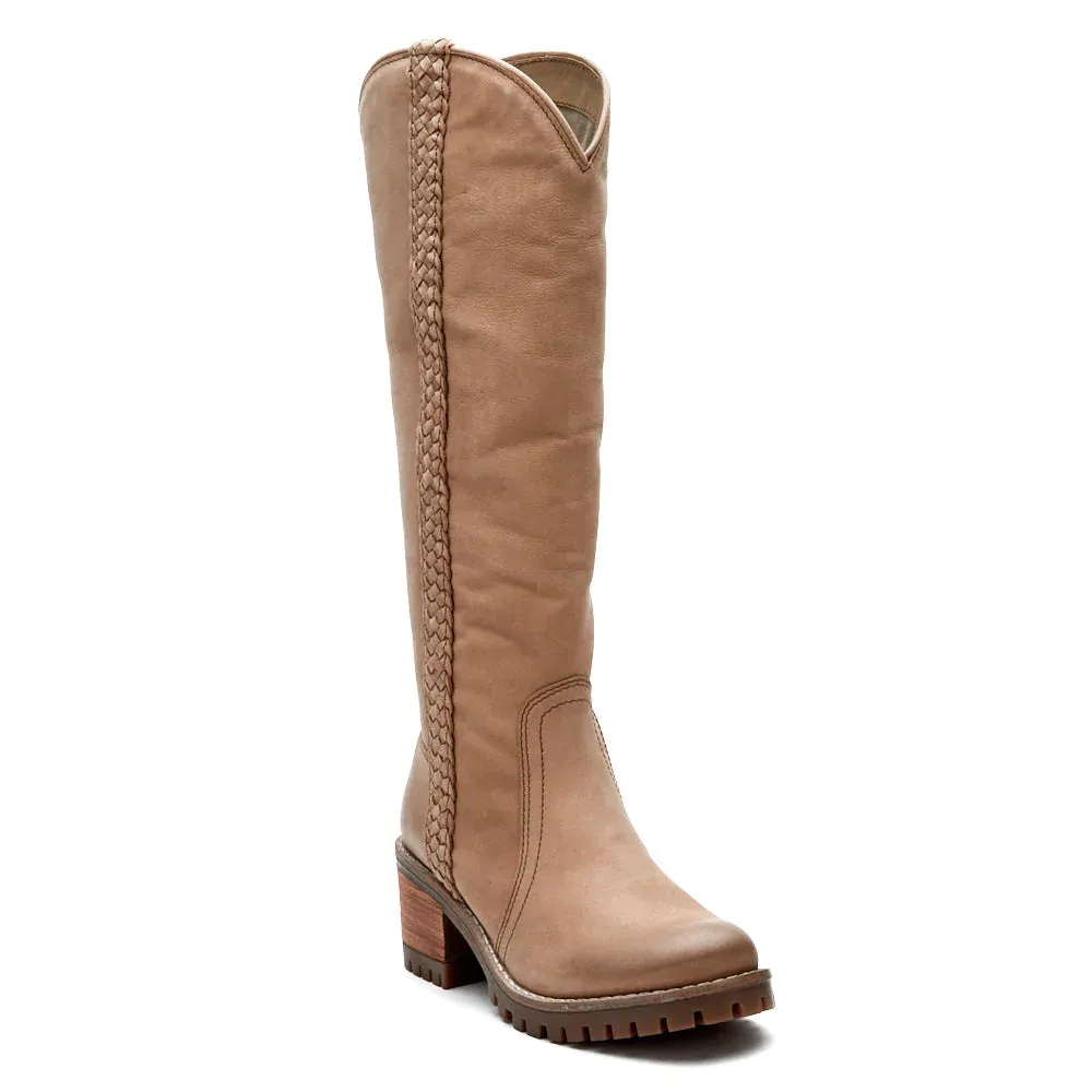 Coconuts Blume Tan Knee-High Utility Boots