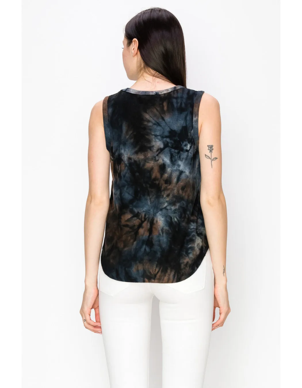 Cozy Tie Dye Tank Multi Taupe