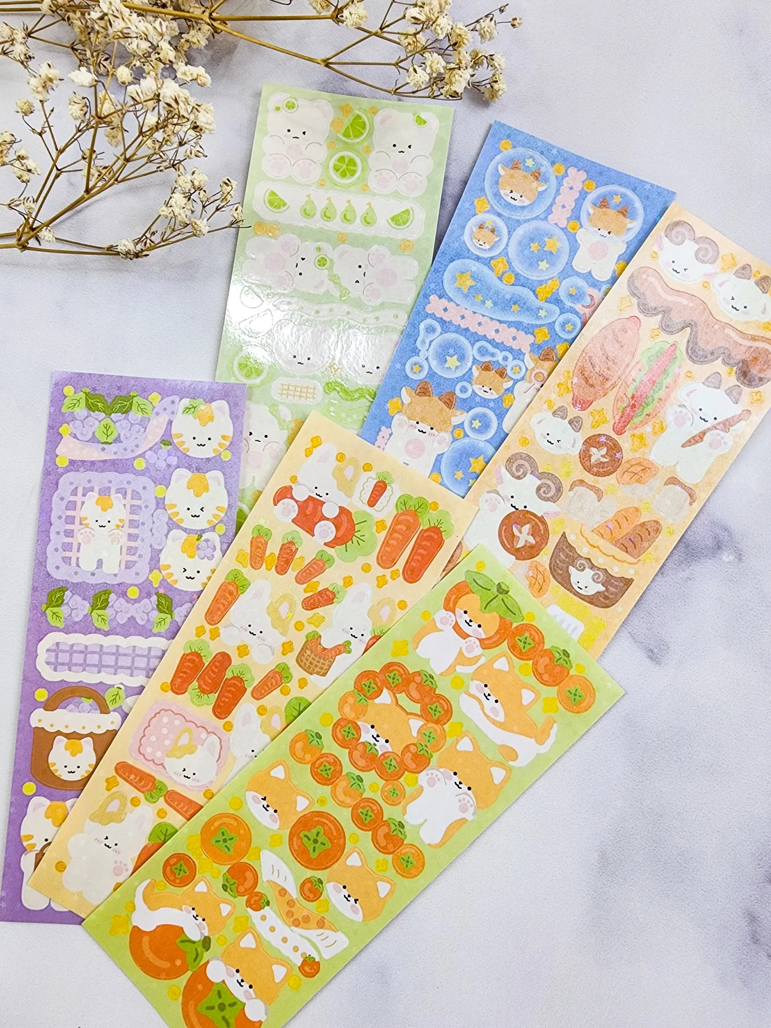 Cute Character Persimmon Stickers