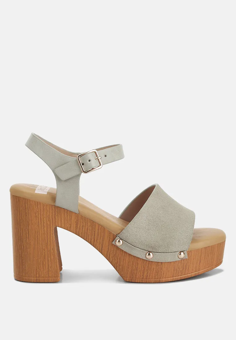 Daniela Suede High Block Sandals