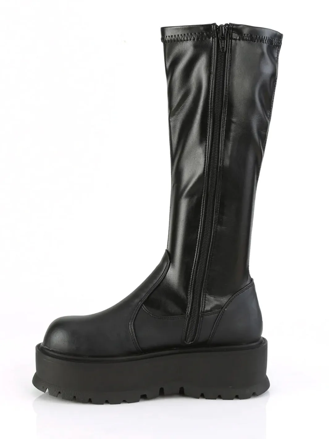 DEMONIA SLACKER-200 BOOTS - BLACK VEGAN LEATHER