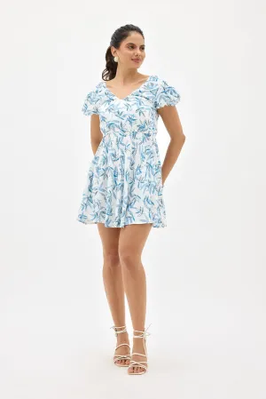 Dora|Floral Tie-Up Dress