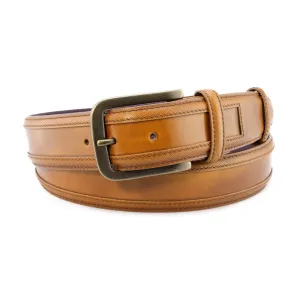 Golden Ochre wing tip cordovan belt