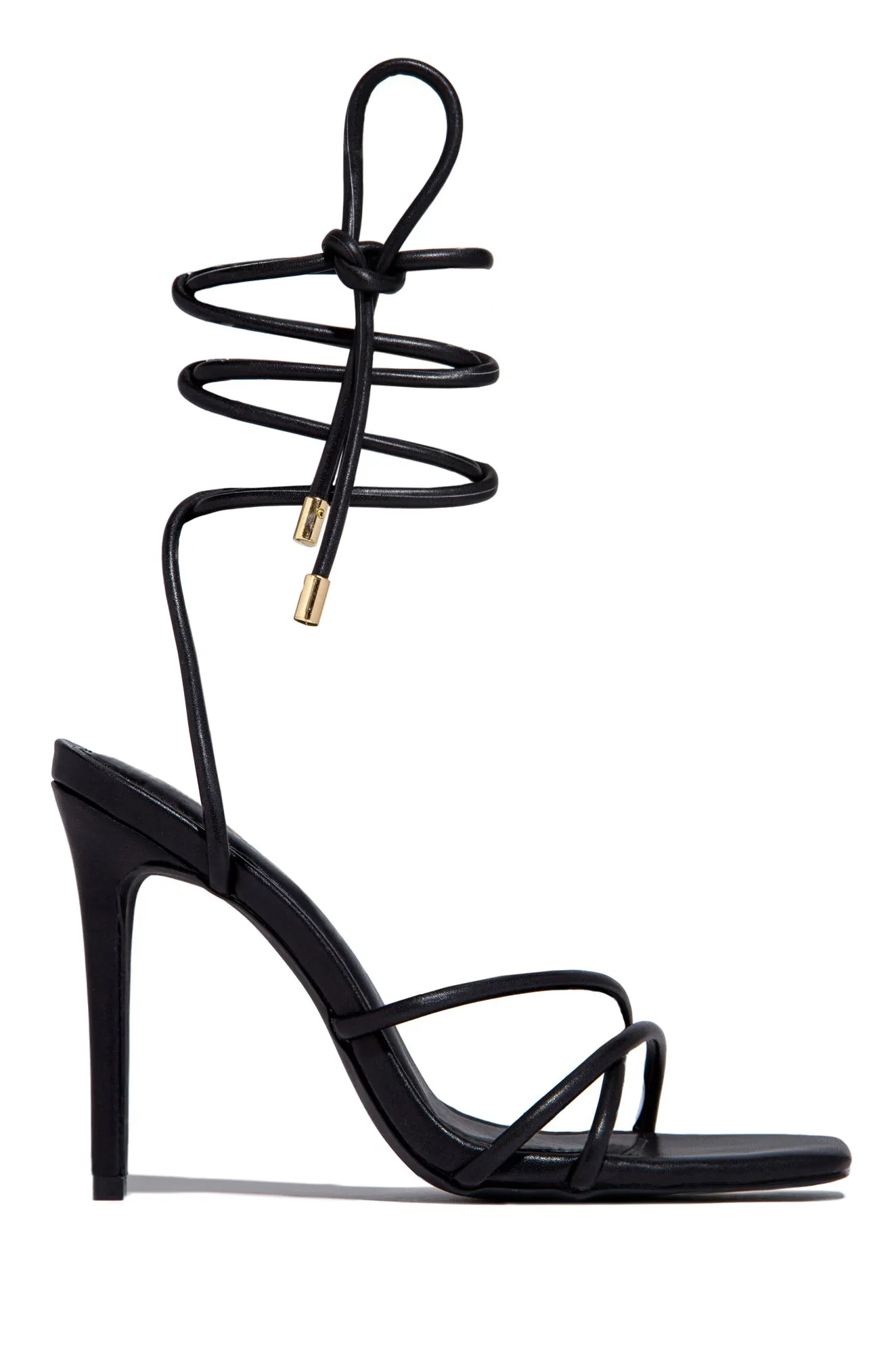 Holly Lace Up Strappy Heels - White