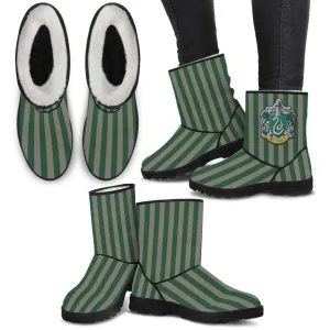 HP Slytherin Faux Fur Boots