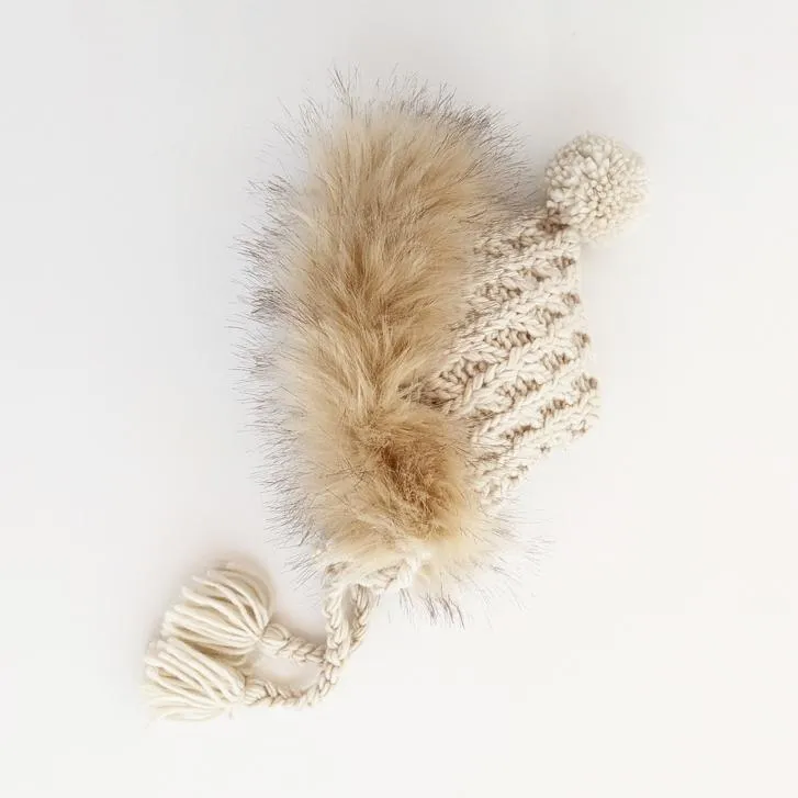 Huggalugs Natural Fur Bonnet