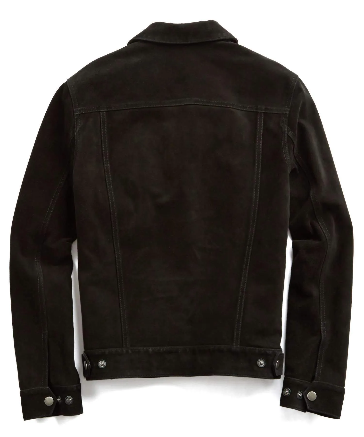 Italian Suede Snap Dylan Jacket in Black