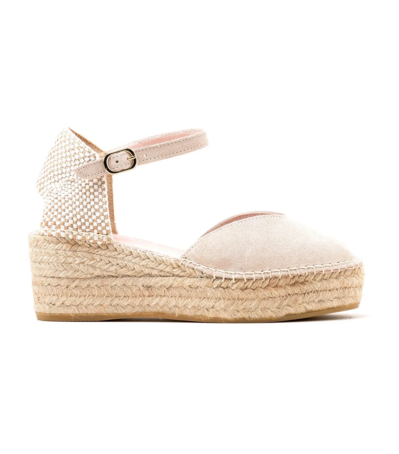 Java 22 Platform Wedge Espadrilles Beige