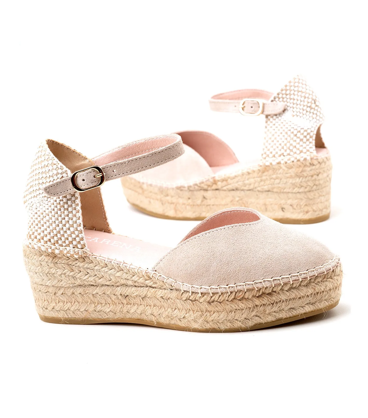 Java 22 Platform Wedge Espadrilles Beige