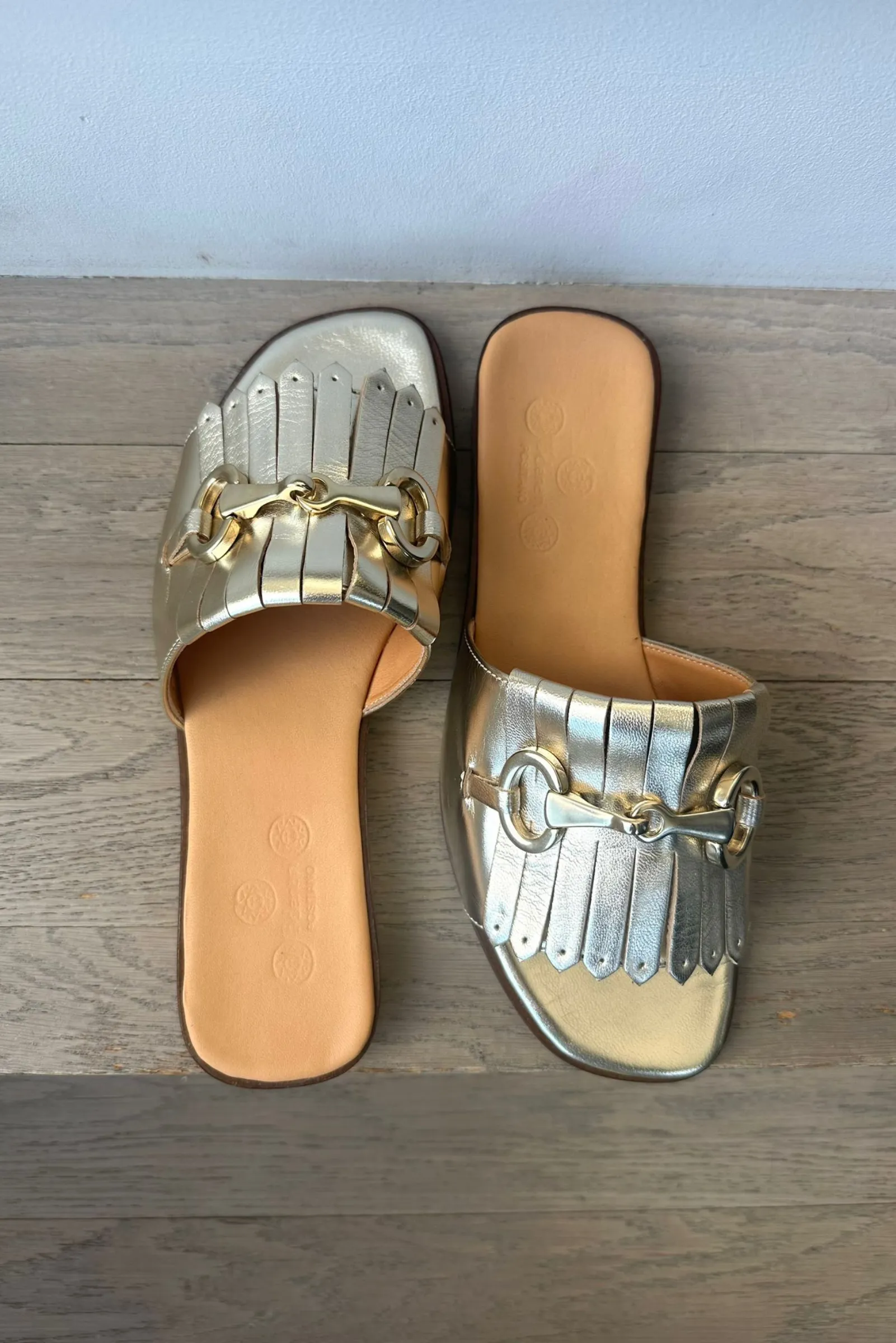 Leather Sandals - Gold