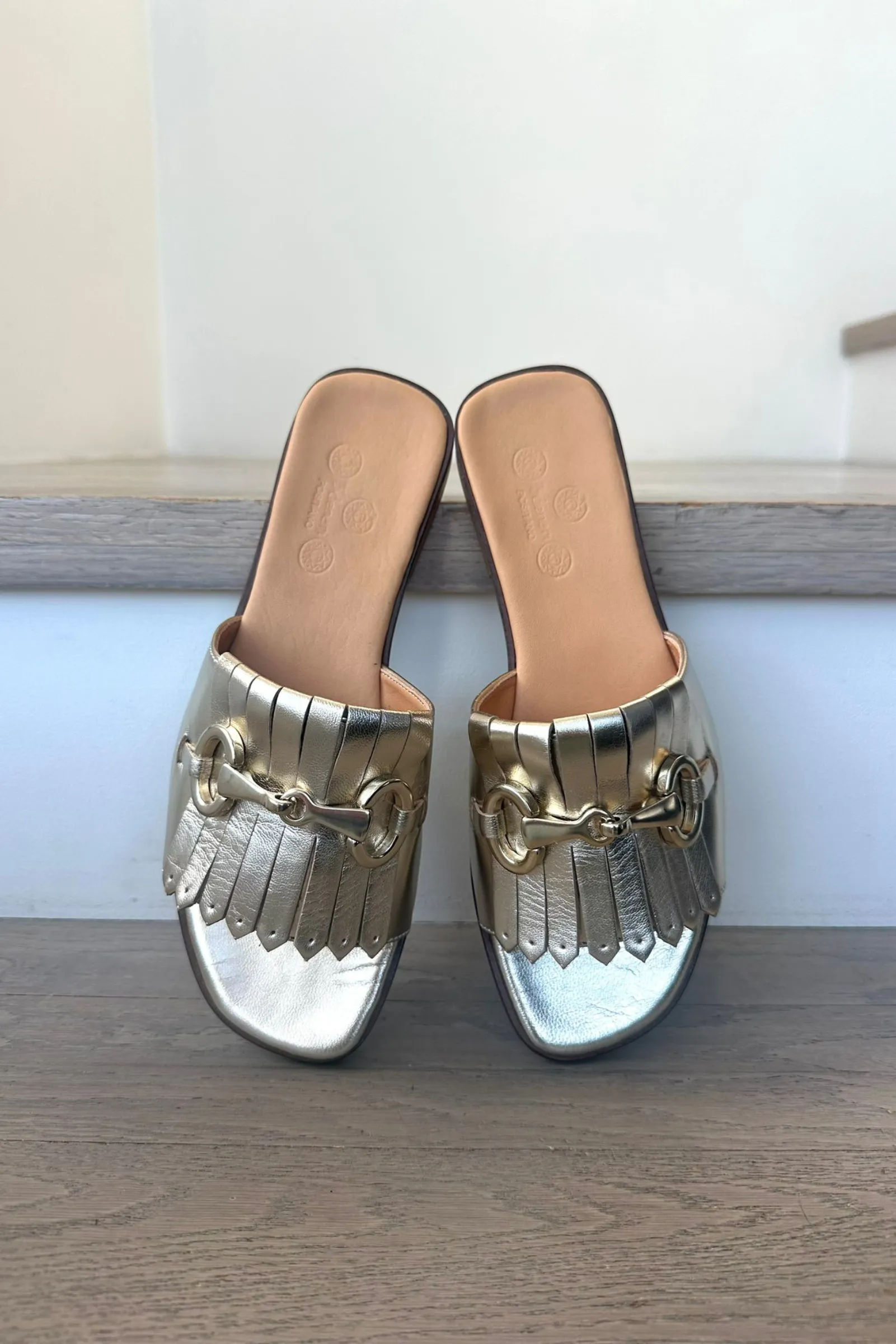 Leather Sandals - Gold