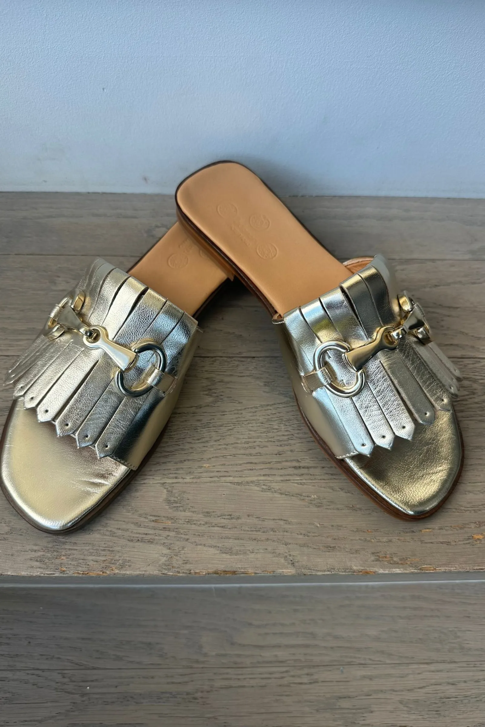 Leather Sandals - Gold