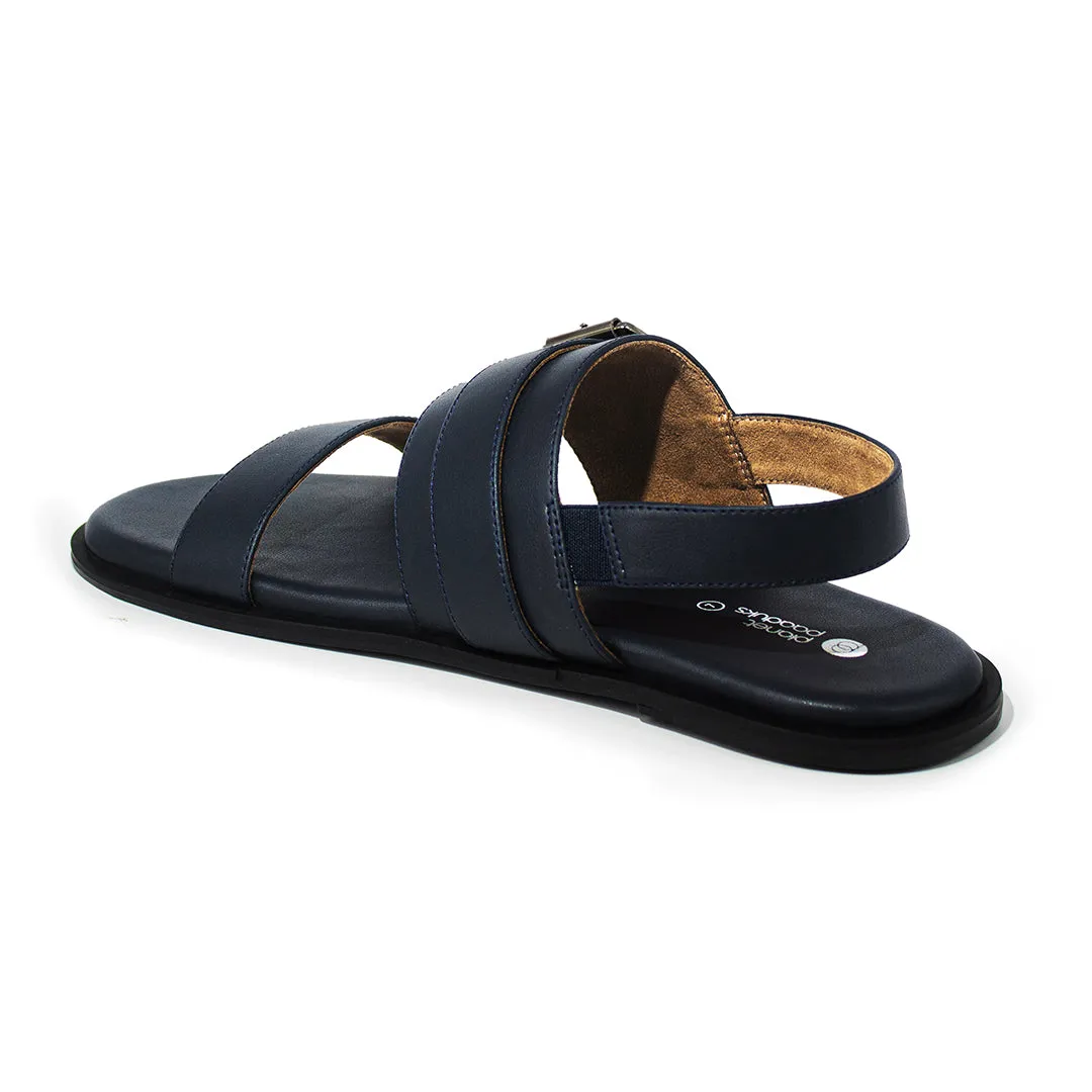 Leo Crossover Vegan Leather Blue Men Sandals