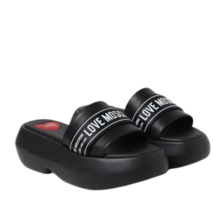 LOVE MOSCHINO LOGO SABOT SLIDES