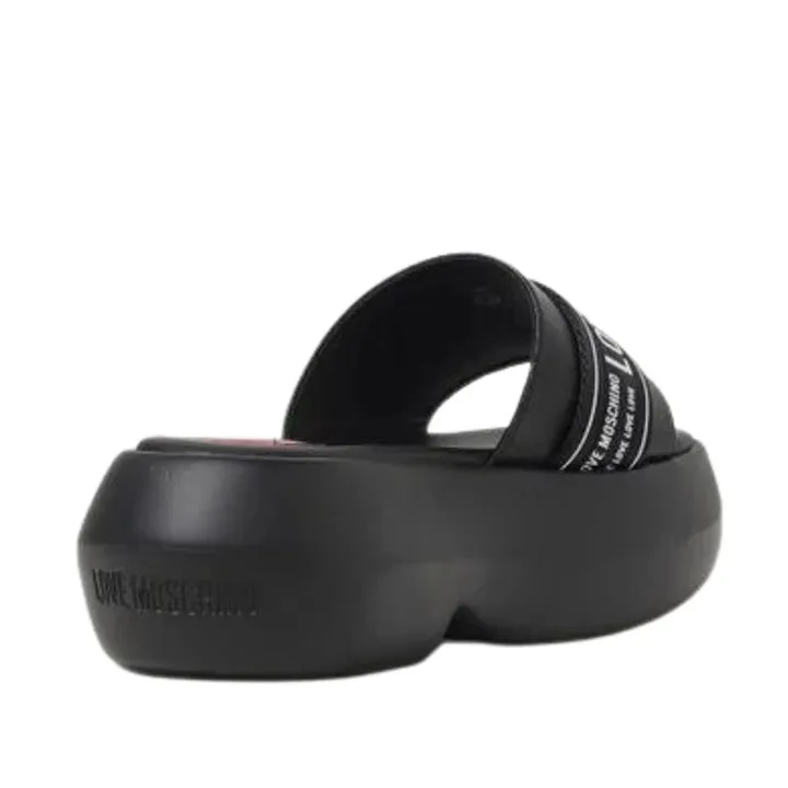 LOVE MOSCHINO LOGO SABOT SLIDES