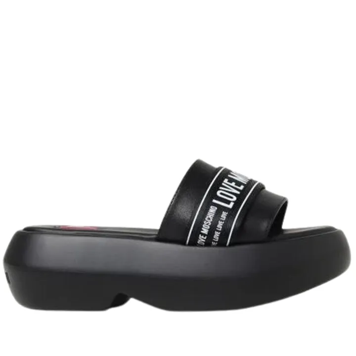 LOVE MOSCHINO LOGO SABOT SLIDES