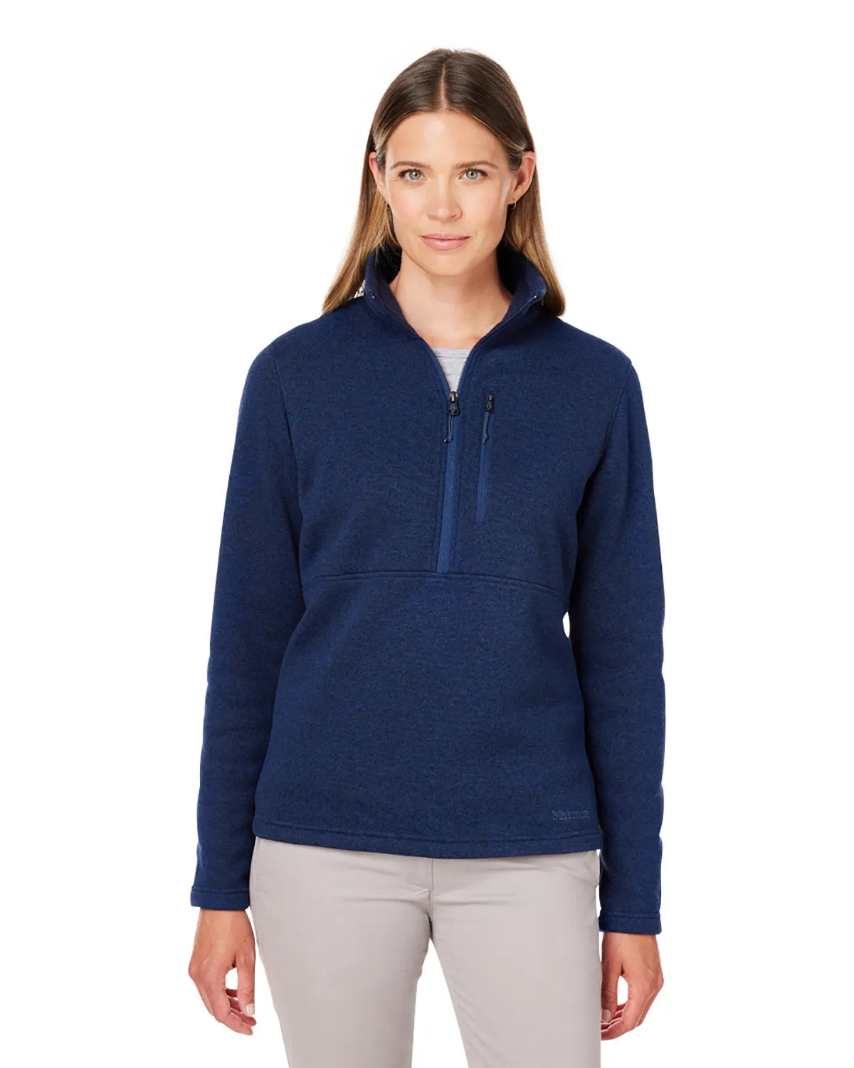 Marmot Ladies Dropline Sweater Fleece Half-Zips, Arctic Navy