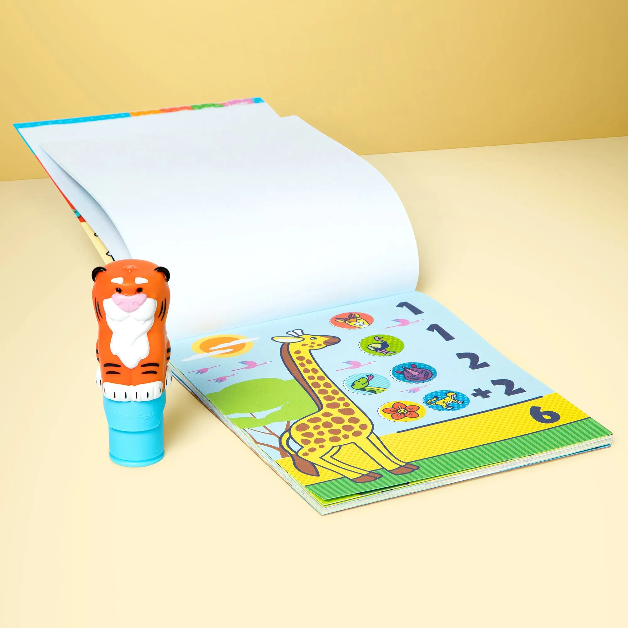 Melissa & Doug Sticker WOW!ª 24-Page Activity Pad and Sticker Stamper, 300 Stickers, Arts and Crafts Fidget Toy Collectible Character Tiger