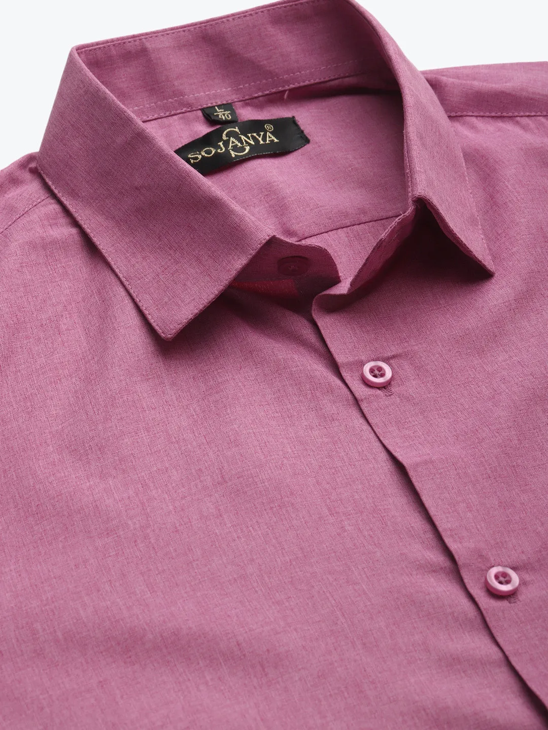 Men's Cotton Magenta Formal Classic Shirt - Sojanya