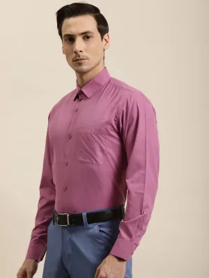 Men's Cotton Magenta Formal Classic Shirt - Sojanya