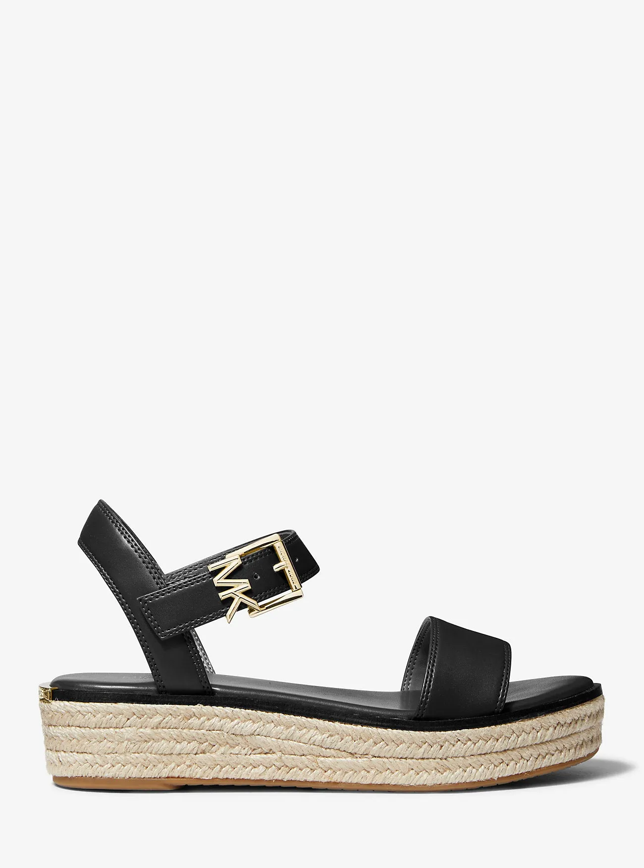 Michael Kors Richie Faux Leather Platform Espadrilles, Black