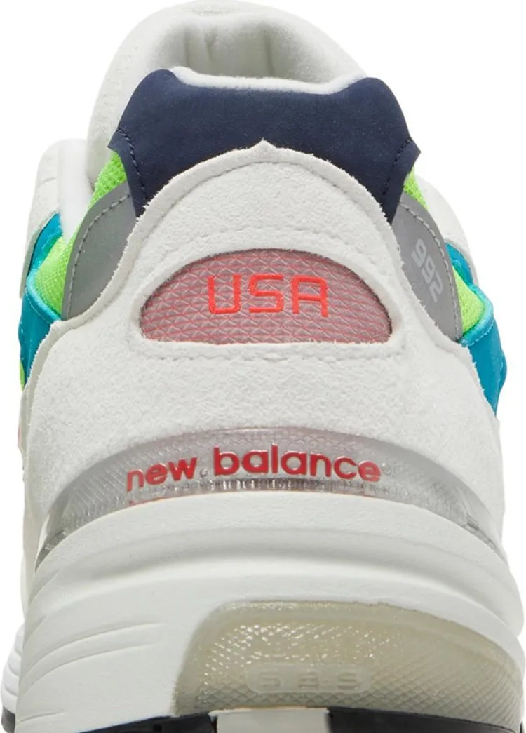 New Balance 992 Made in USA 'White Neon' sneakers, white