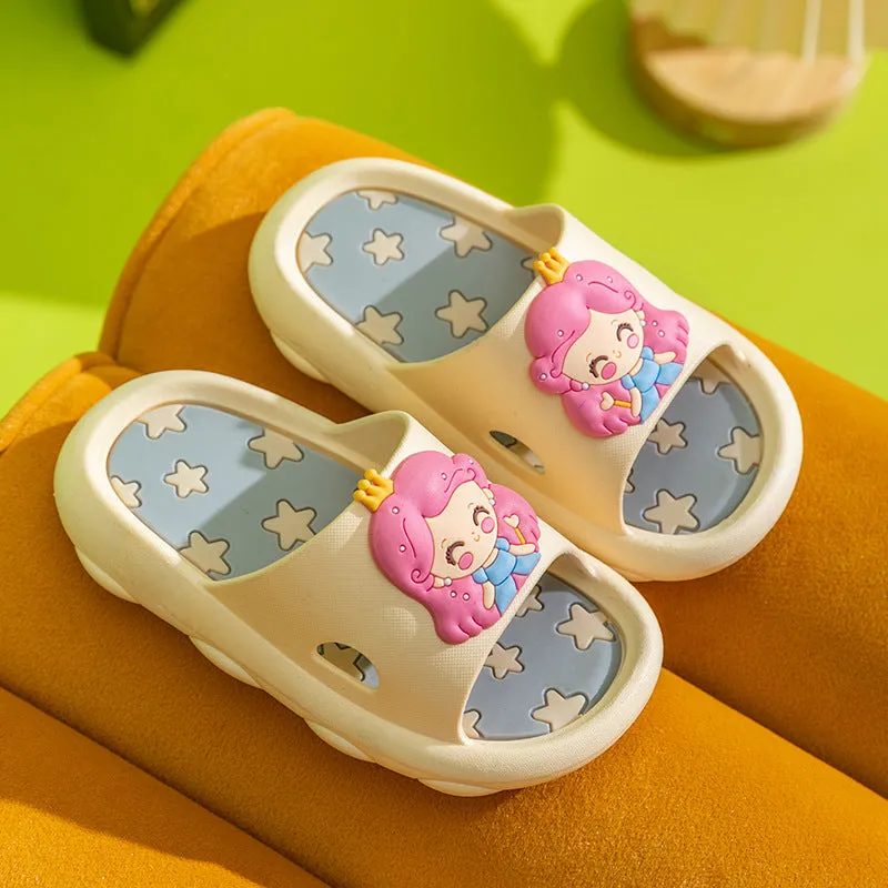 New Summer Princess Cartoon Middle Children's Slip-On Non-Slip Bathroom Big Children's Household Baby Children's Sandals and Slippers