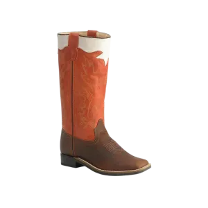 Old West Boots Kid's Stove Pipe Square Toe Cowboy Boot