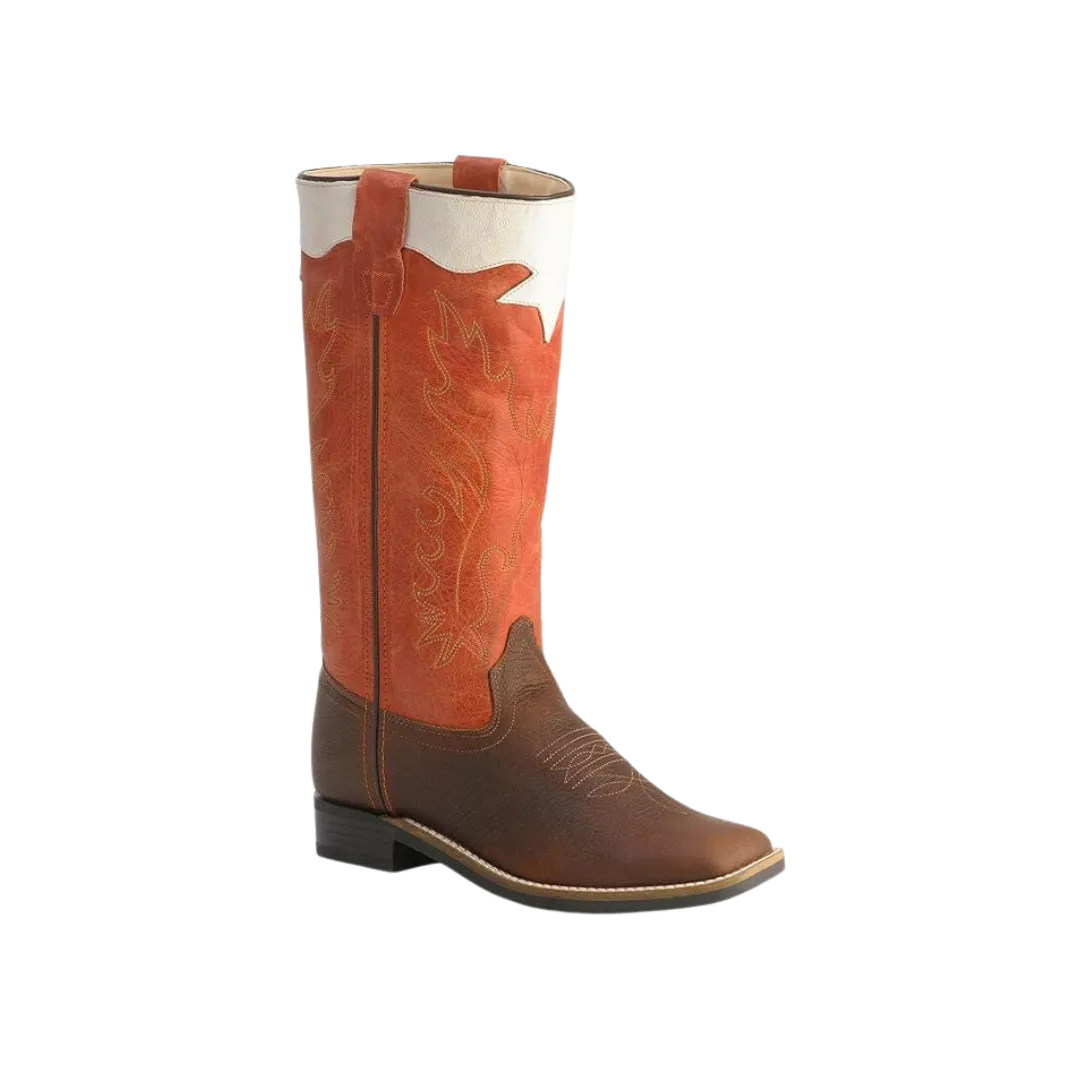 Old West Boots Kid's Stove Pipe Square Toe Cowboy Boot