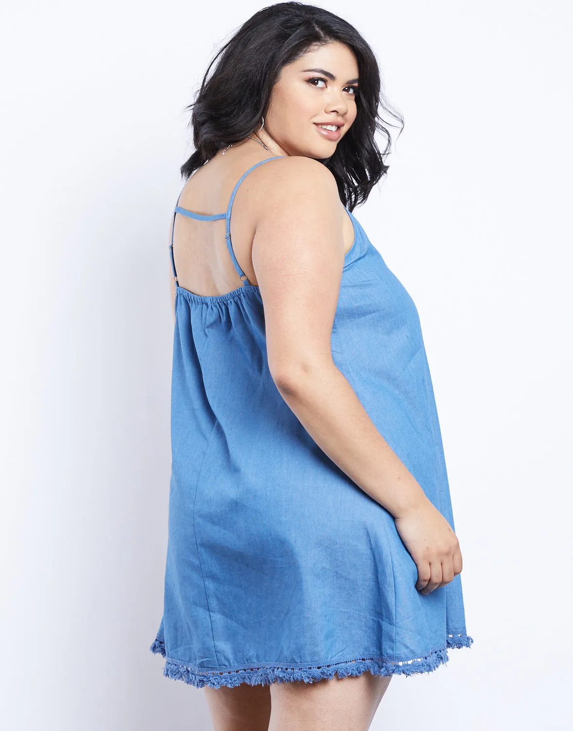 Plus Size Olivia Blue Chambray Dress